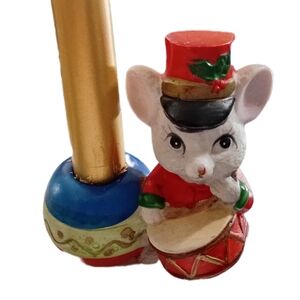 Holiday Mouse Drummer Candle Holder
